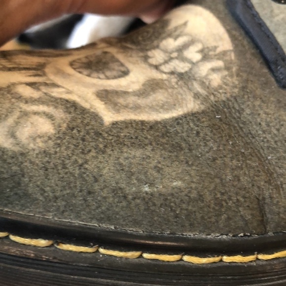 Unisex unbranded green sugar skull combat boots. Women Sz 11. Men Sz 8.5. Goth - Picture 9 of 9